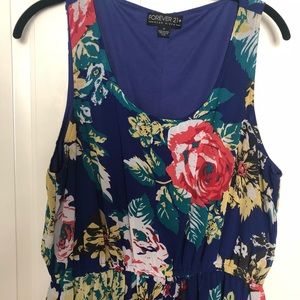Forever 21+ Blue Flowered Maxi Dress